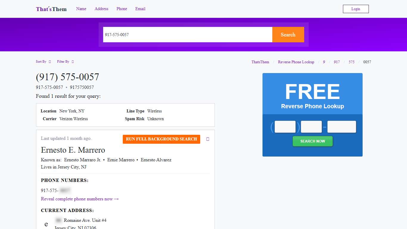 917-575-0057 | 917-575-0057 is a Mobile Phone | ThatsThem