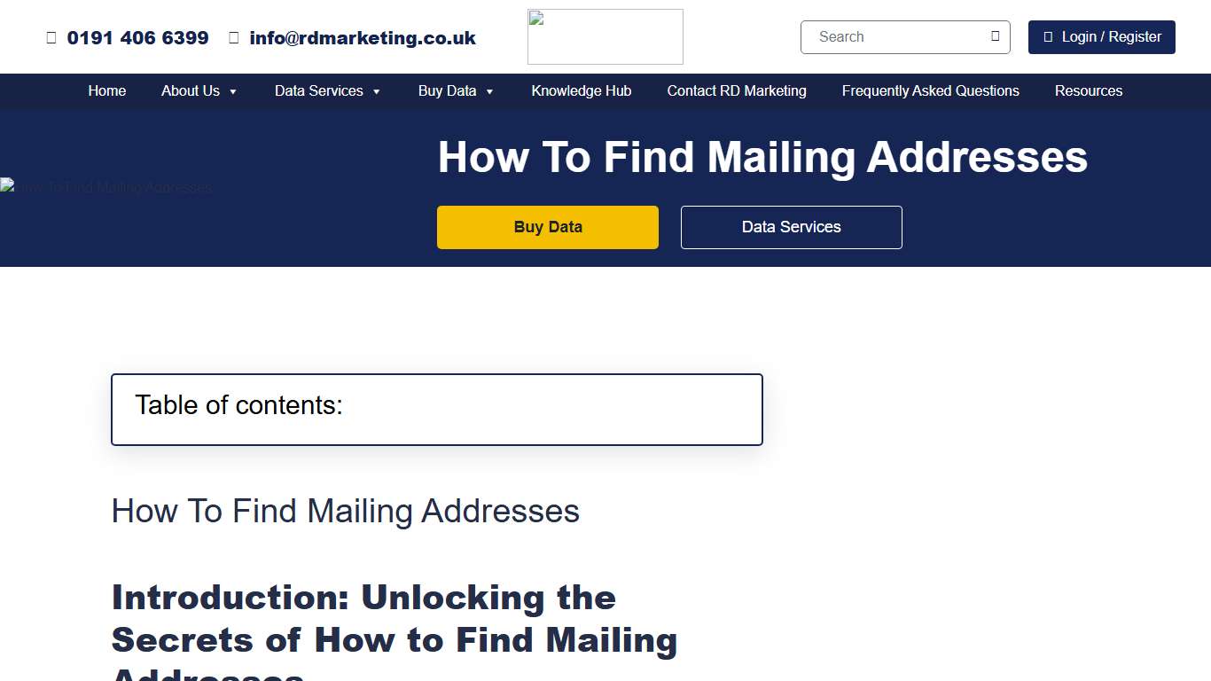 How To Find Mailing Addresses - RD Marketing